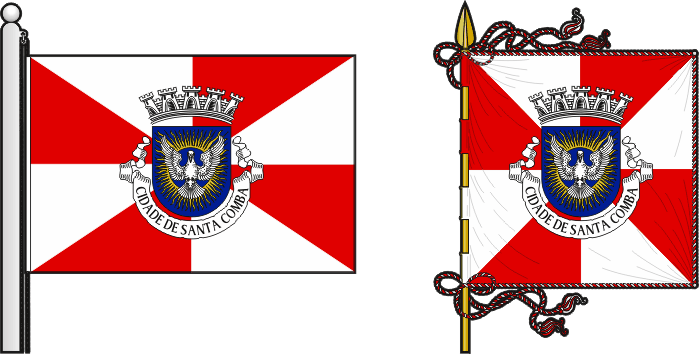 Bandeira e estandarte do Concelho de Santa Comba - Santa Comba municipal flag and banner Bandeira e estandarte do Concelho de Santa Comba - Santa Comba municipal flag and banner
