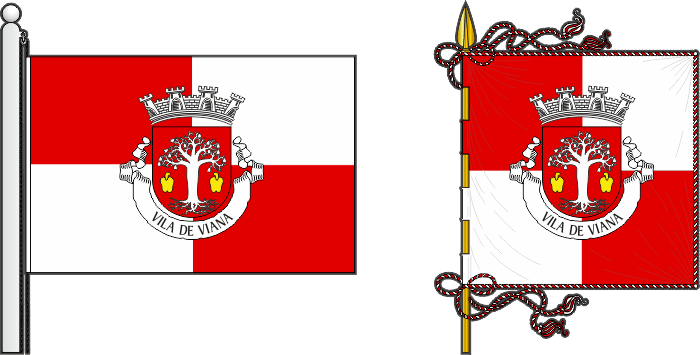 Bandeira e estandarte do Concelho de Viana - Viana municipal flag and banner Bandeira e estandarte do Concelho de Viana - Viana municipal flag and banner