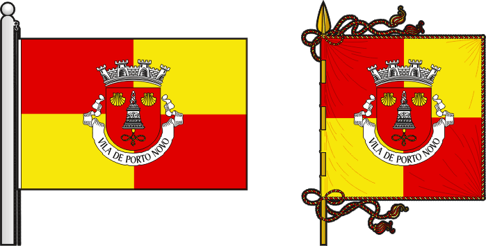 Bandeira e estandarte do Concelho do Porto Novo - Porto Novo municipal flag and banner Bandeira e estandarte do Concelho do Porto Novo - Porto Novo municipal flag and banner