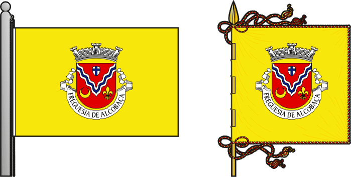 Bandeira e estandarte da antiga freguesia de Alcobaça - Alcobaça former civil parish, flag and banner