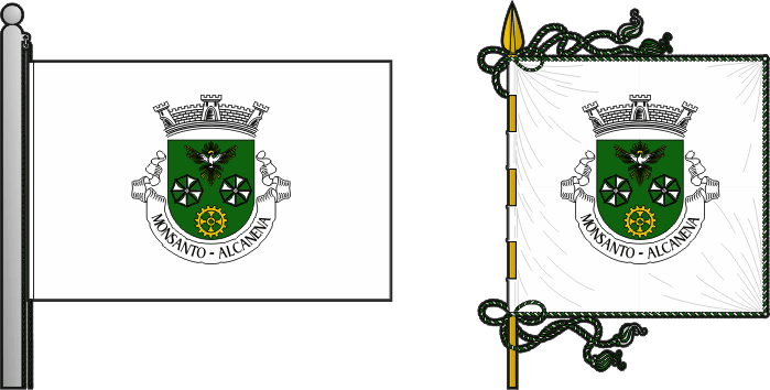 Bandeira e estandarte da freguesia de Monsanto - Monsanto civil parish, flag and banner