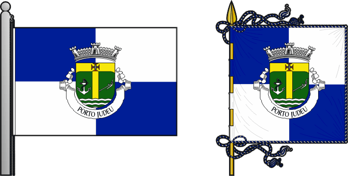 Bandeira e estandarte da freguesia de Porto Judeu - Porto Judeu civil parish, flag and banner Bandeira e estandarte da freguesia de Porto Judeu - Porto Judeu civil parish, flag and banner