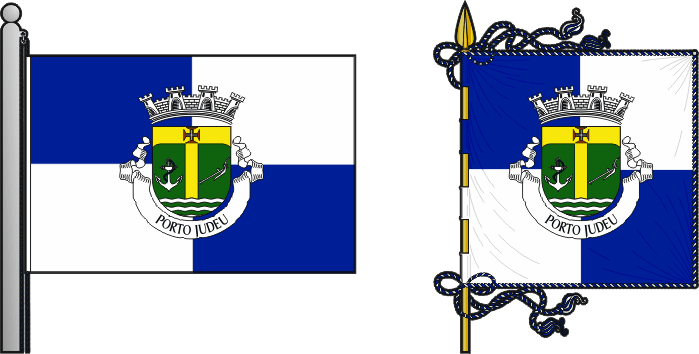 Bandeira e estandarte da freguesia de Porto Judeu - Porto Judeu civil parish, flag and banner Bandeira e estandarte da freguesia de Porto Judeu - Porto Judeu civil parish, flag and banner