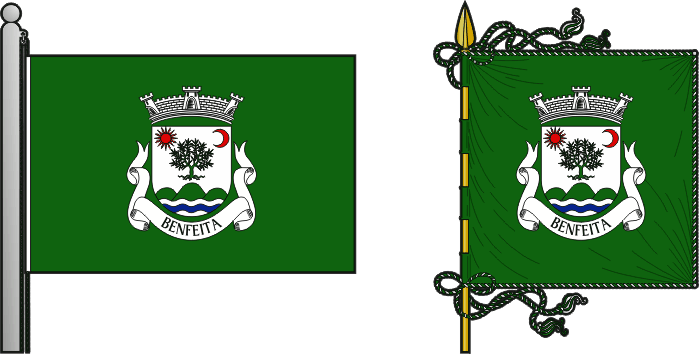 Bandeira e estandarte da freguesia de Benfeita - Benfeita civil parish, flag and banner