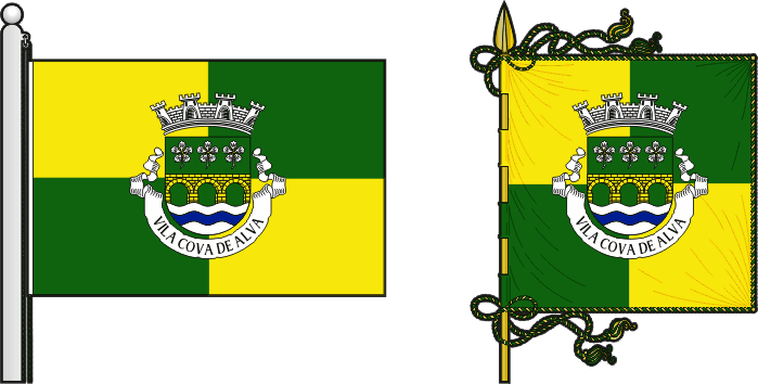 Bandeira e estandarte da antiga freguesia de Vila Cova de Alva - Vila Cova de Alva former civil parish, flag and banner Bandeira e estandarte da antiga freguesia de Vila Cova de Alva - Vila Cova de Alva former civil parish, flag and banner