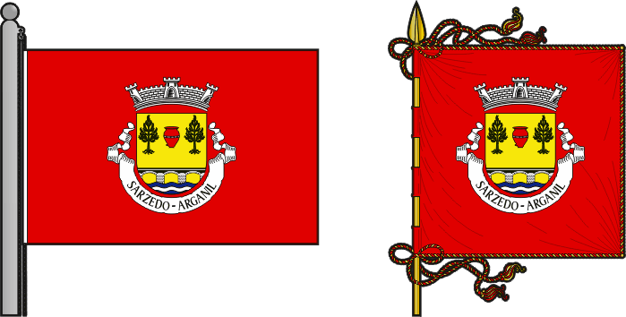 Bandeira e estandarte da freguesia de Sarzedo - Sarzedo civil parish, flag and banner