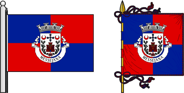 Bandeira e estandarte da freguesia de Messejana - Messejana civil parish, flag and banner