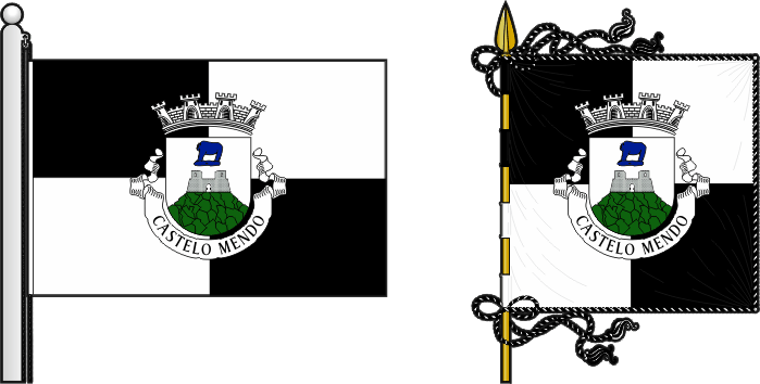 Bandeira e estandarte da antiga freguesia de Castelo Mendo - Castelo Mendo former civil parish, flag and banner
