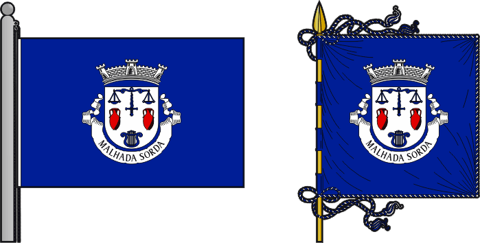 Bandeira e estandarte da freguesia de Malhada Sorda - Malhada Sorda civil parish, flag and banner