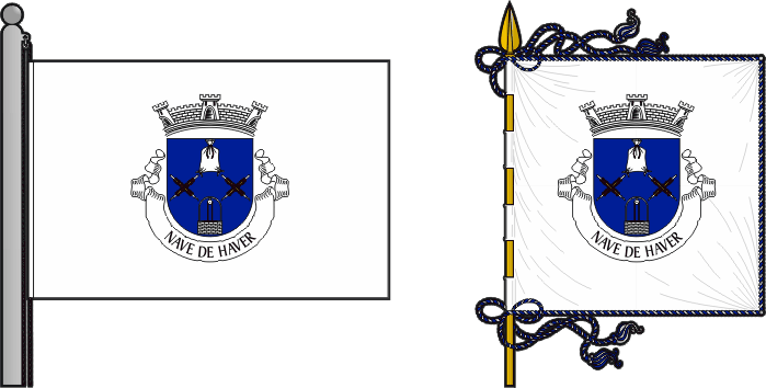 Bandeira e estandarte da freguesia de Nave de Haver - Nave de Haver civil parish, flag and banner