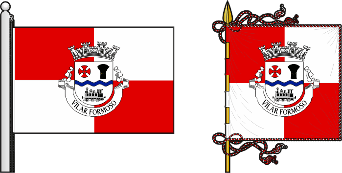 Bandeira e estandarte da freguesia de Vilar Formoso - Vilar Formoso civil parish, flag and banner
