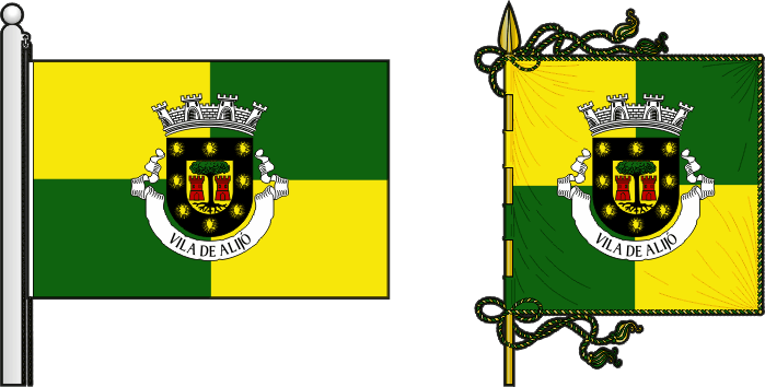 Bandeira e estandarte do Município de Alijó - Alijó municipal flag and banner