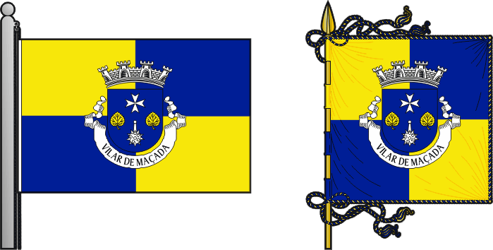 Bandeira e estandarte da freguesia de Vilar de Maçada - Vilar de Maçada civil parish, flag and banner