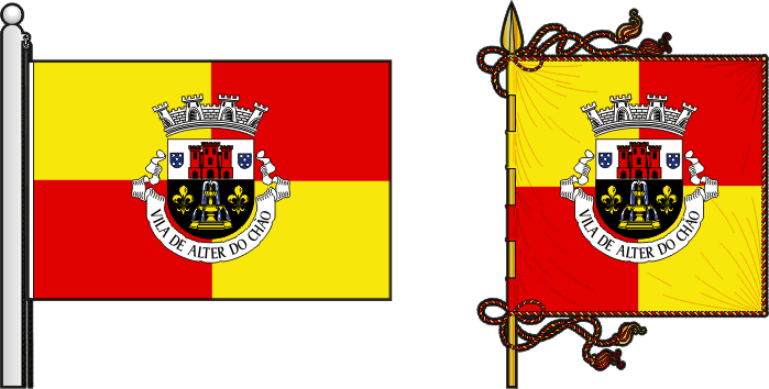 Bandeira e estandarte do município de Alter do Chão - Alter do Chão Municipality flag and banner Bandeira e estandarte do município de Alter do Chão - Alter do Chão Municipality flag and banner
