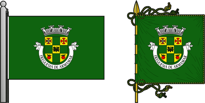 Bandeira e estandarte da Freguesia de Armamar - Armamar civil parish, flag and banner