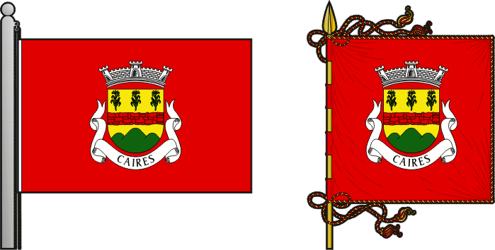 Bandeira e estandarte da freguesia de Caires - Caires civil parish, flag and banner