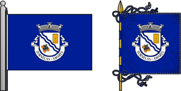 Bandeira e estandarte da freguesia de Dornelas - Dornelas civil parish, flag and banner