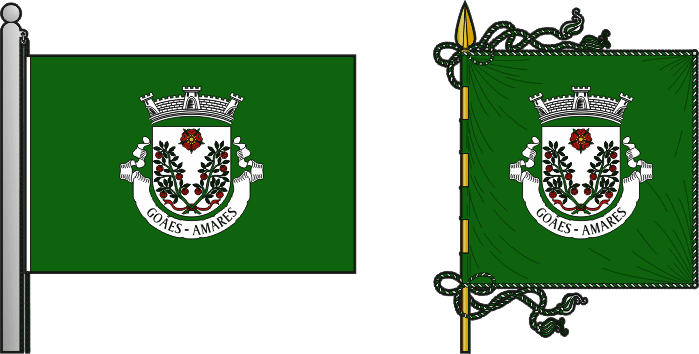 Bandeira e estandarte da freguesia de Goães - Goães civil parish, flag and banner