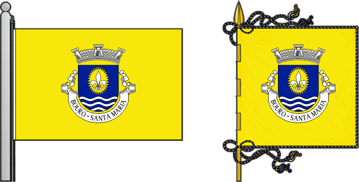 Bandeira e estandarte da freguesia de Bouro (Santa Maria) - Bouro (Santa Maria) civil parish, flag and banner