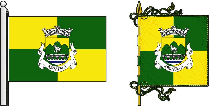Bandeira e estandarte da antiga freguesia de Aboadela - Aboadela former civil parish, flag and banner