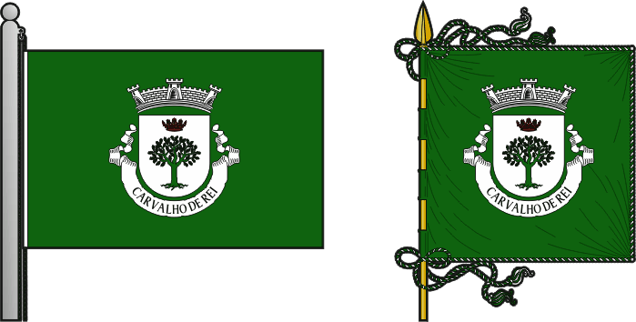 Bandeira e estandarte da antiga freguesia de Carvalho de Rei - Carvalho de Rei former civil parish, flag and banner
