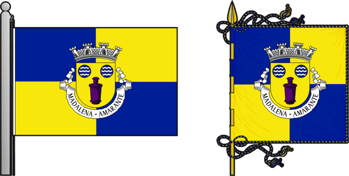 Bandeira e estandarte da antiga freguesia de Madalena - Madalena former civil parish, flag and banner