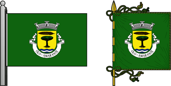 Bandeira e estandarte da antiga freguesia de Olo - Olo former civil parish, flag and banner