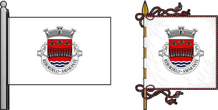 Bandeira e estandarte da freguesia de Rebordelo - Rebordelo civil parish, flag and banner