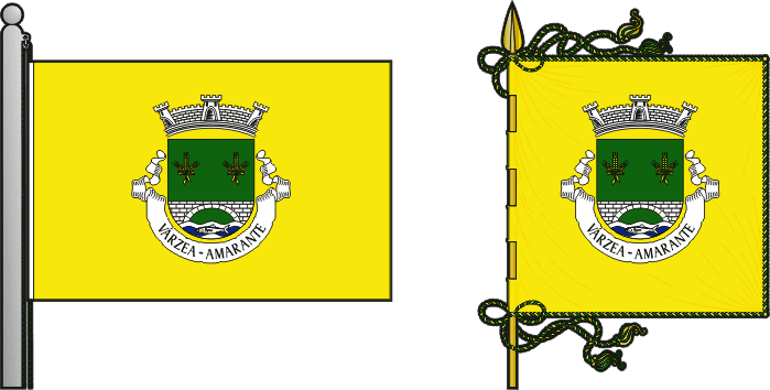 Bandeira e estandarte da antiga freguesia de Várzea - Várzea former civil parish, flag and banner