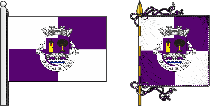 Bandeira e estandarte da Freguesia de Ansião - Ansião civil parish, flag and banner