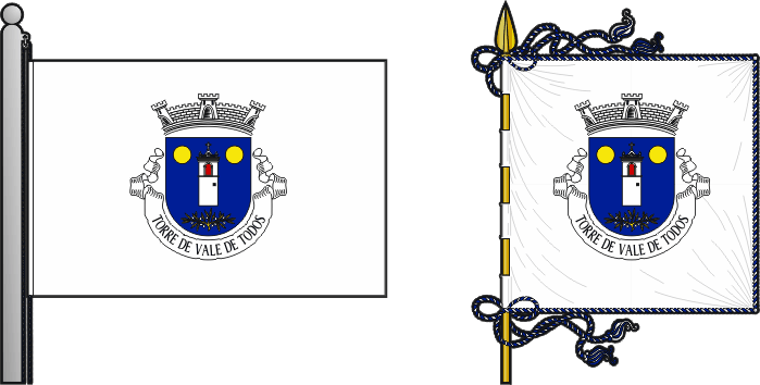 Bandeira e estandarte da antiga freguesia de Torre de Vale de Todos - Torre de Vale de Todos former civil parish, flag and banner Bandeira e estandarte da antiga freguesia de Torre de Vale de Todos - Torre de Vale de Todos former civil parish, flag and banner
