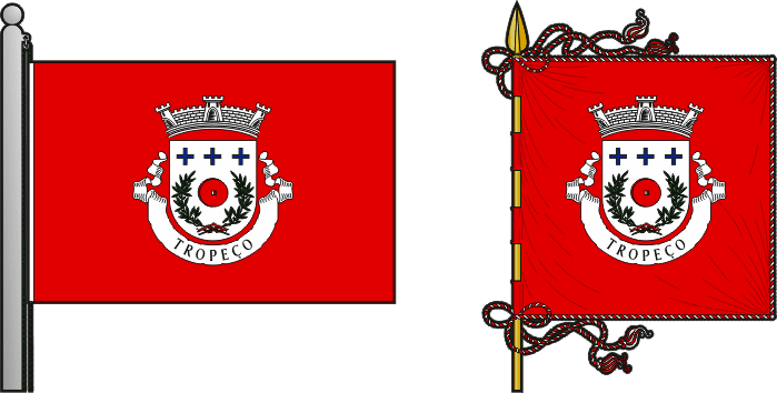 Bandeira e estandarte da freguesia de Tropeço - Tropeço civil parish, flag and banner
