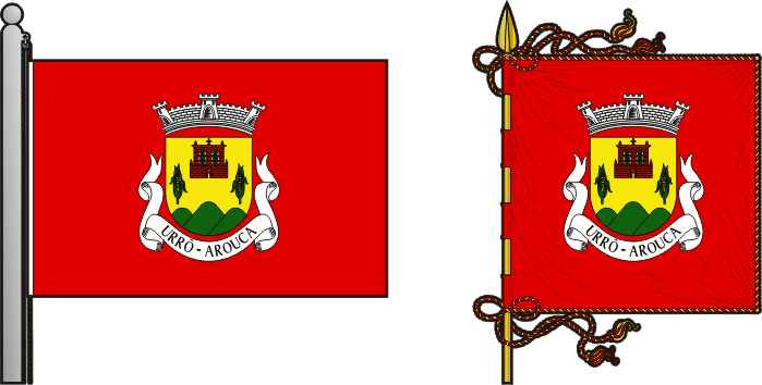 Bandeira e estandarte da freguesia de Urrô - Urrô civil parish, flag and banner
