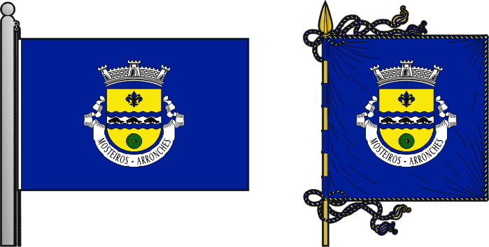 Bandeira e estandarte da freguesia de Mosteiros - Mosteiros civil parish, flag and banner Bandeira e estandarte da freguesia de Mosteiros - Mosteiros civil parish, flag and banner