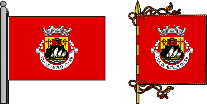 Bandeira e estandarte do Município de Alcácer do Sal - Alcácer do Sal municipal flag and banner