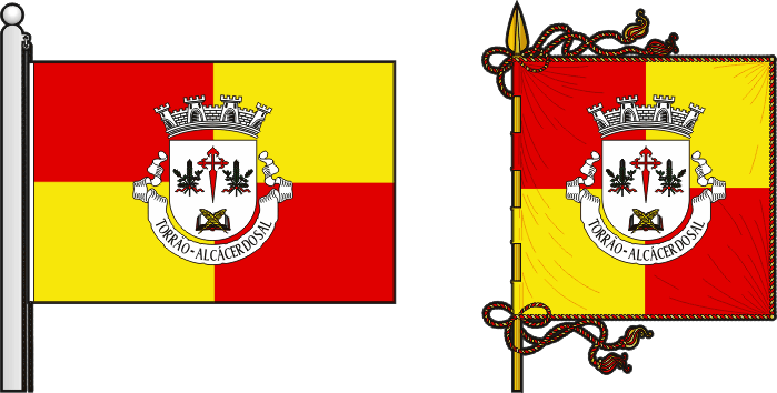 Bandeira e estandarte da freguesia de Torrão - Torrão civil parish, flag and banner