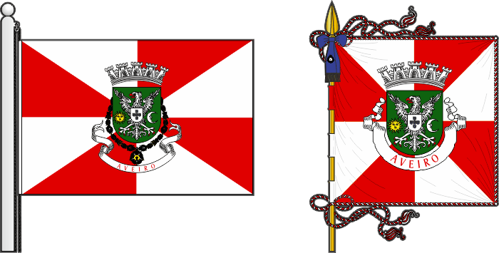 Bandeira e estandarte do Município de Aveiro - Aveiro municipal flag and banner