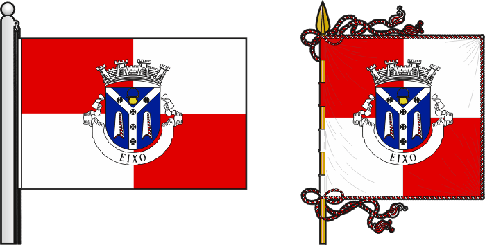 Bandeira e estandarte da antiga freguesia de Eixo - Eixo former civil parish, flag and banner Bandeira e estandarte da antiga freguesia de Eixo - Eixo former civil parish, flag and banner