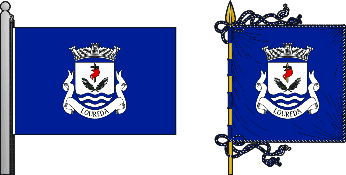 Bandeira e estandarte da antiga freguesia de Loureda - Loureda former civil parish, flag and banner