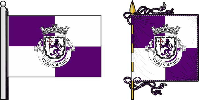 Bandeira e estandarte da freguesia de Aveiras de Baixo - Aveiras de Baixo civil parish, flag and banner