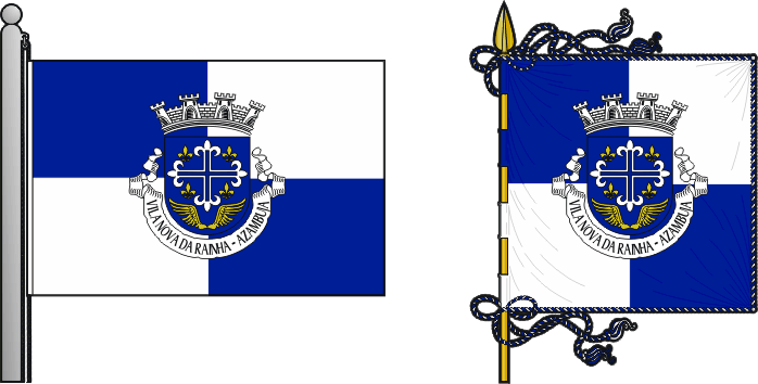 Bandeira e estandarte da freguesia de Vila Nova da Rainha - Vila Nova da Rainha civil parish, flag and banner