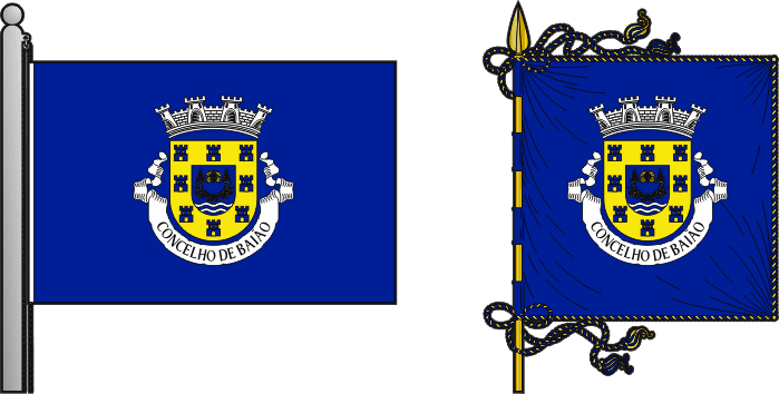 Bandeira e estandarte do Município de Baião - Baião municipal flag and banner