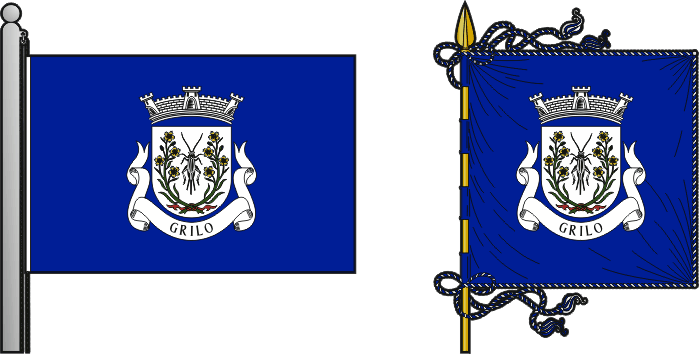 Bandeira e estandarte da freguesia de Grilo - Grilo civil parish, flag and banner