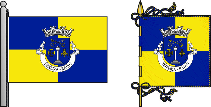 Bandeira e estandarte da antiga freguesia de Teixeira - Teixeira former civil parish, flag and banner