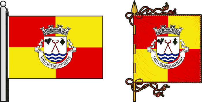 Bandeira e estandarte da freguesia de Santa Marinha do Zêzere - Santa Marinha do Zêzere civil parish, flag and banner