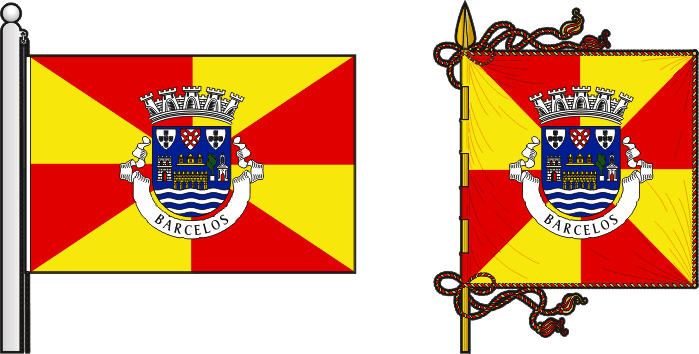 Bandeira e estandarte do Município de Barcelos - Barcelos municipal flag and banner
