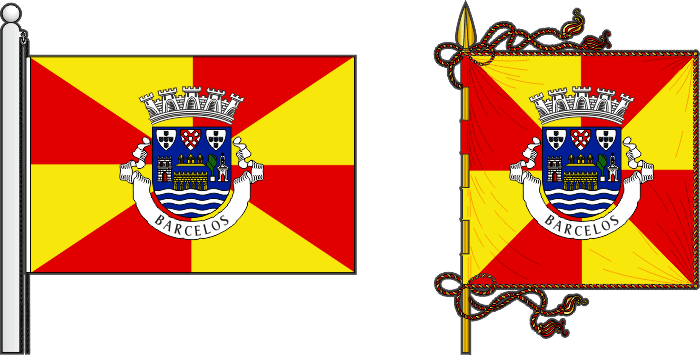 Bandeira e estandarte do Município de Barcelos - Barcelos municipal flag and banner