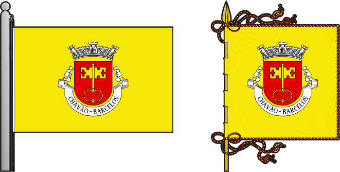 Bandeira e estandarte da antiga freguesia de Chavão - Chavão former civil parish, flag and banner