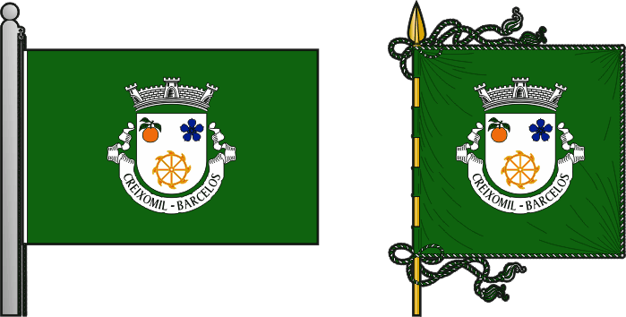 Bandeira e estandarte da antiga freguesia de Creixomil - Creixomil former civil parish, flag and banner Bandeira e estandarte da antiga freguesia de Creixomil - Creixomil former civil parish, flag and banner
