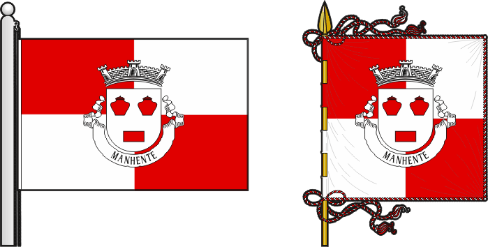 Bandeira e estandarte da freguesia de Manhente - Manhente civil parish, flag and banner